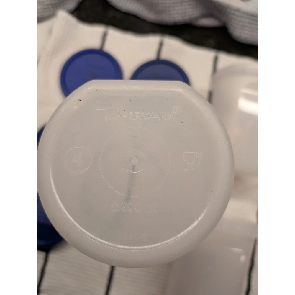 Tupperware 3 Modular Mates‎ Round Blue Set Pantry Storage Canisters